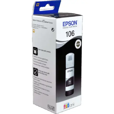 Epson 106PB - Tusza czarny foto do Epson EcoTank ET-7700, ET-7750, L-7100, L-7160, L-7180